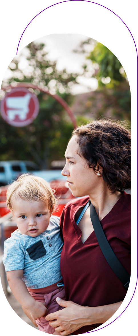 Healthcare professional with child